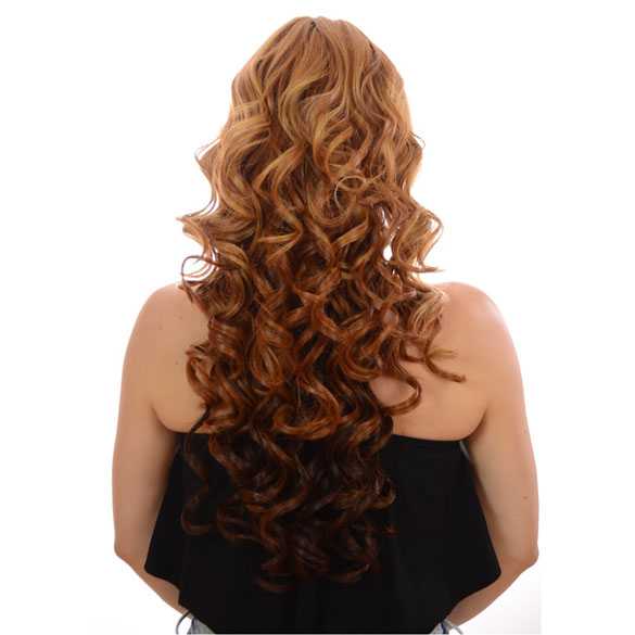 SALE Luxe lace front pruik lang haar met prachtige krullen kleur Ginger Crunch