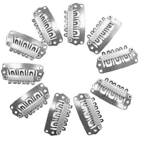 Snap clips set 10 stuks ZILVER 33X15MM