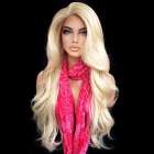 Lace pruik lang lichtblond haar zonder pony model Kim