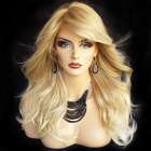 Pruik lang haar met slagen model Phoenix kleur T27/613 Pruik lang haar met slagen model Phoenix kleur T27/613