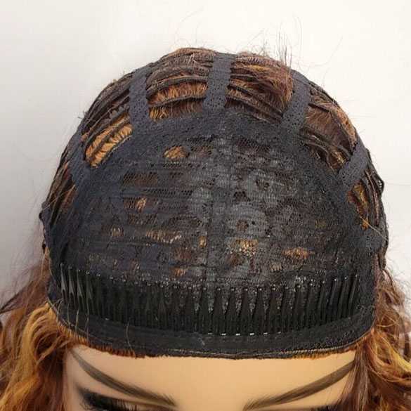 Luxe 3/4 pruik lang haar met spiraal krullen model Lexi F33.32.240