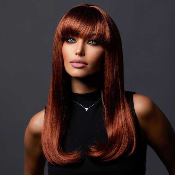 Pruik lang steil rood haar model Kelly kleur 130