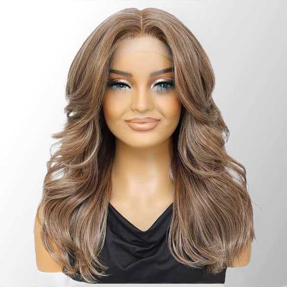 Lace front pruik lang haar met grove slag model Imra
