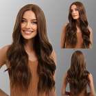 Lace pruik lang bruin haar met slagen zonder pony Marly Lace pruik lang bruin haar met slagen zonder pony Marly