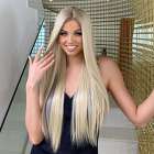 Swiss lace pruik lang steil haar zonder pony Bailey