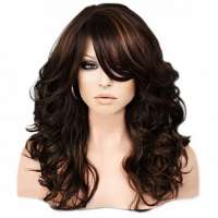 Pruik lang haar bruin met krullen model BLISS kleur FS4/27