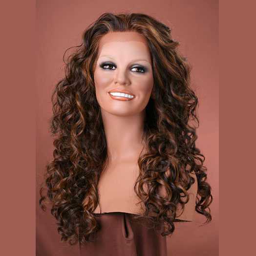 Lace pruik lang haar met krullen Isabella kleur P4-27-30