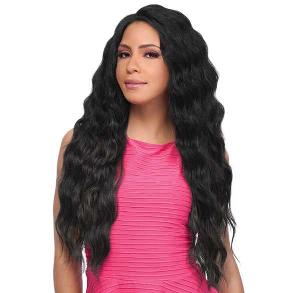 SALE : Lace pruik zeer lang zwart haar zonder pony model Adele