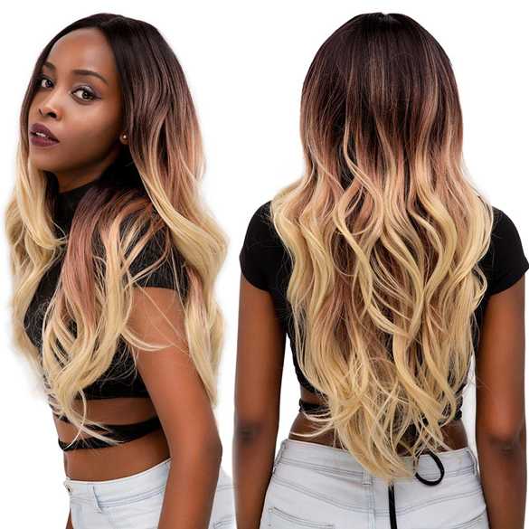 Lace pruik lang haar met grove slagen in laagjes Sheyla kleur R3437