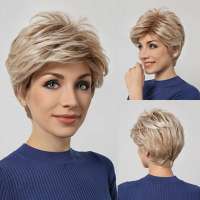 Pruik kort haar blondmix in laagjes model Nikkie