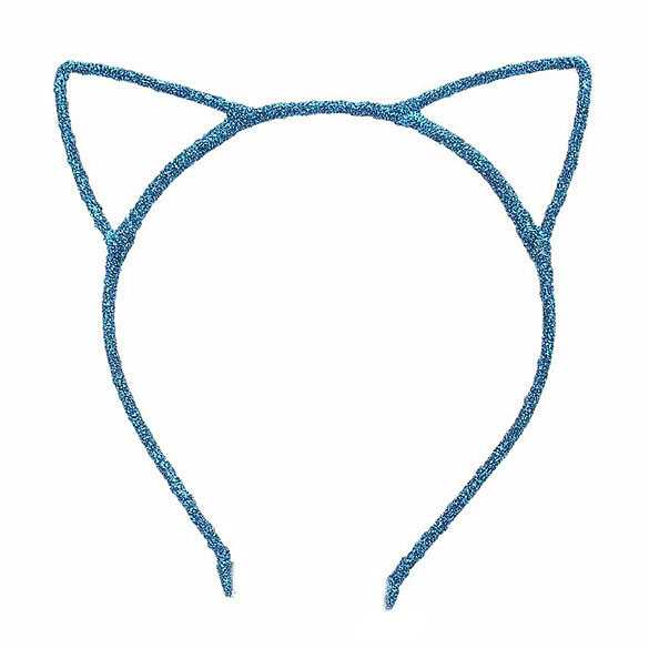 2 x Glinster haarband model katten oortjes blauw