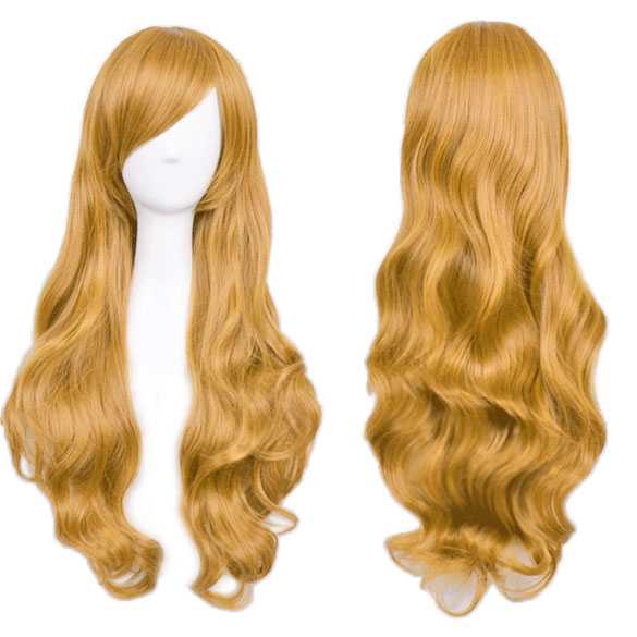 Carnaval Lolita pruik lang golvend haar Ginger Goud