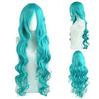 Luxe carnaval pruik superlang haar 100 cm turquoise