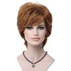 Moderne pruik kort haar in laagjes honing goudbruin kleur 27