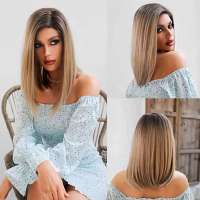 Swiss lace pruik roomblond haar zonder pony model 11052-1