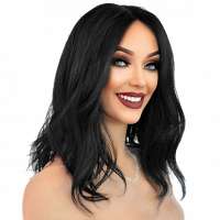 Lace pruik nonchalant bob model Hattie kleur zwart