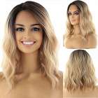 Lace pruik halflang haar met slagen model Venice