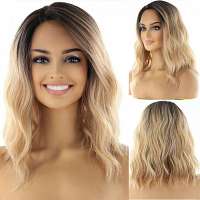 Lace pruik halflang haar met slagen model Venice