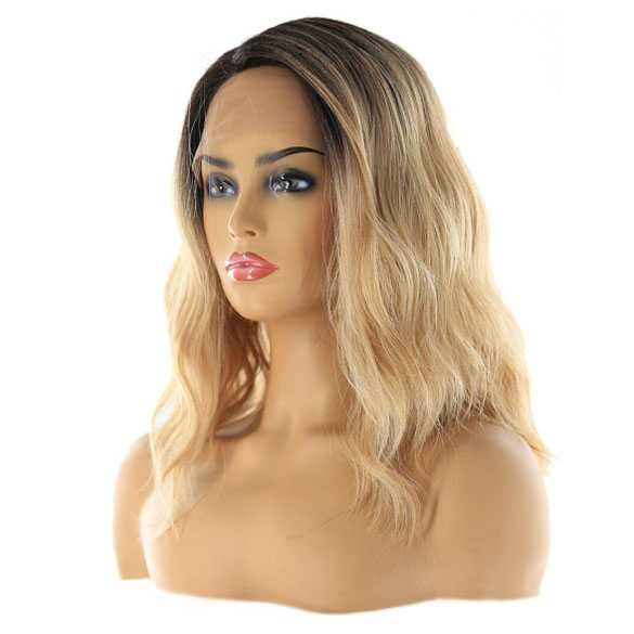 Lace pruik halflang haar met slagen model Venice