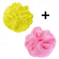 SALE 2x Scrunchie : 1x zoetroze + 1x kanariegeel