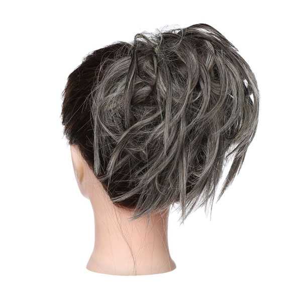 Warrige haar scrunchie met elastiek grijsmix 6AH613
