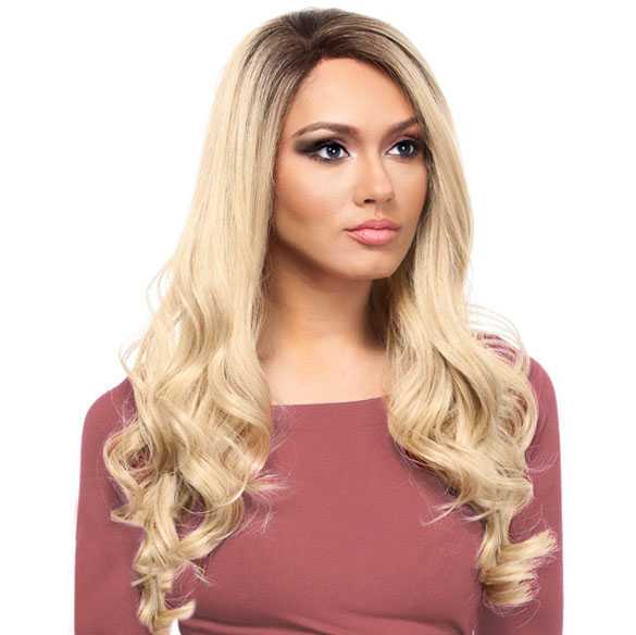 SALE : Lace front pruik lang blond haar met slagen Queen Helena