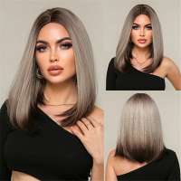 Duo color pruik lang bob kapsel met steil haar in laagjes Lana