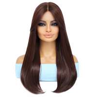Swiss lace front pruik lang steil haar zonder pony