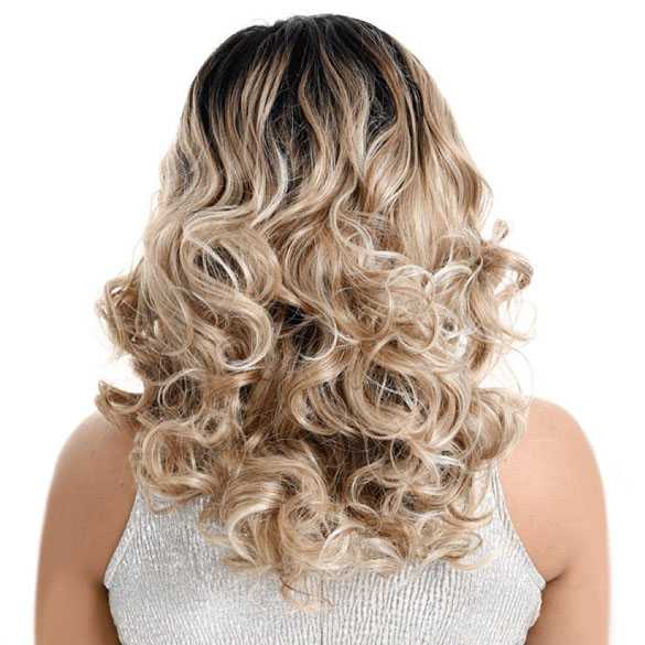 SALE : Sensationnel lace front pruik ombre blond krullen model Divine Curl