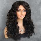 Pruik lang haar met krullen donker chocobruin