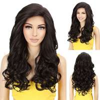 Luxe lace front pruik lang krullend haar chocobruin