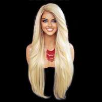 Lace pruik zeer lang steil haar zonder pony Prudence 613
