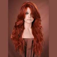 Luxe pruik rood lang haar model Cala kleur 350