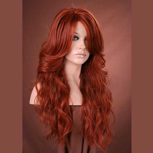 Luxe pruik rood lang haar model Cala kleur 350
