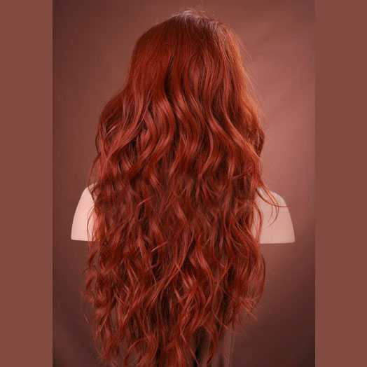 Luxe pruik rood lang haar model Cala kleur 350