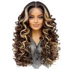 Lace front pruik lang krullend haar zonder pony P4-27
