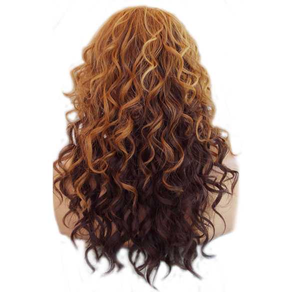 Lace pruik lang haar met krullen model Isabella kleur F2032