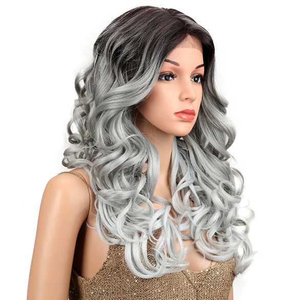 Lace front pruik lang haar met krullen model Margaret