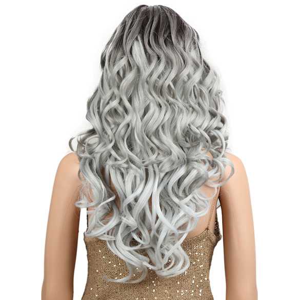 Lace front pruik lang haar met krullen model Margaret