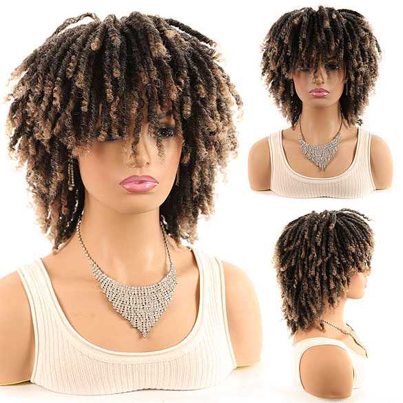 Rasta dreadlocks pruik kort haar bruinmix kleur 1BT27