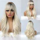 Pruik lang lichtblond haar met grove slag model 335