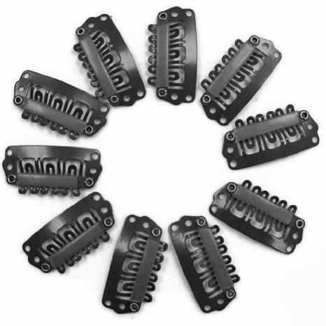 Snap clips set 10 stuks ZWART 33X15MM