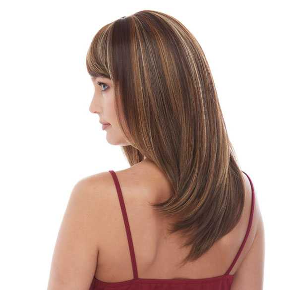 Pruik schouderlengte steil haar Lollipop kleur FS8-27-613