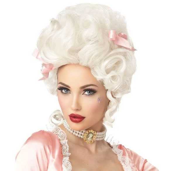 Luxe pruik witblond Marie Antoinette