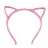 2 x Fluwelen haarband model katten oortjes roze