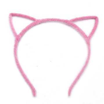 2 x Fluwelen haarband model katten oortjes roze