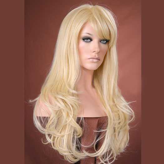 Pruik lang haar lichtblond model Kristen kleur 613