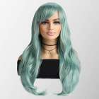 Carnavalspruik mintgroen lang haar in laagjes Carnavalspruik mintgroen lang haar in laagjes