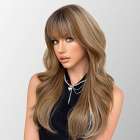 Pruik lang goudblond haar met slagen model Cally Pruik lang goudblond haar met slagen model Cally