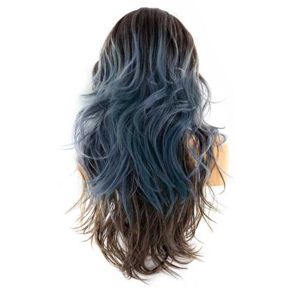 Swiss lace pruik lang haar met grove slagen model Claudia kleur R3454
